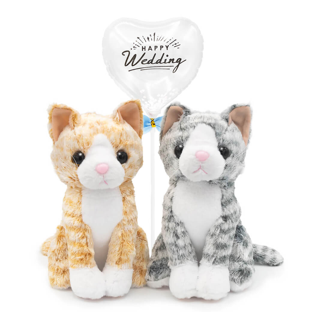 専用商品K-10093 じゃれ猫チャーム(風船 バルーン テディベア 三毛猫) ぬいぐるみ プレミアムキティ ペアセット 猫 ネコ かわいい バルーン