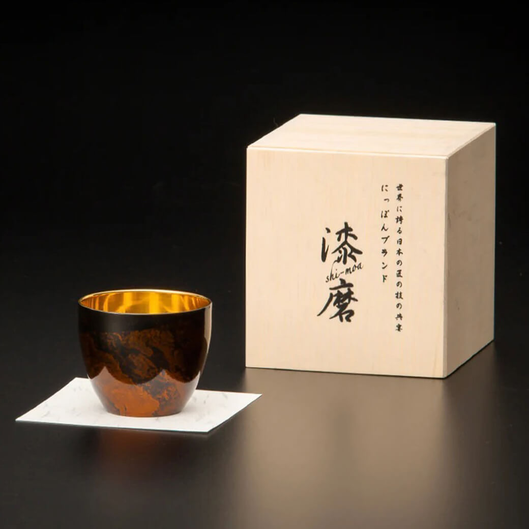 未使用 山中漆器 木製 タンブラー 天然木 酒器 コップ 漆器 漆芸 美術 骨董 ギフト 漆磨カップ 白檀 ぐい呑 黒 約70ml お酒 グラス コップ 山中