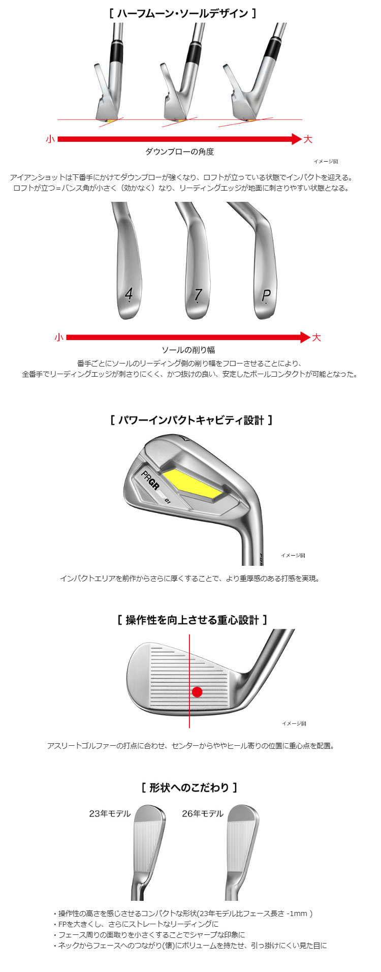 PRGR（プロギア） 01 アイアン 2026 アイアン 5本セット(#6-PW) 右用