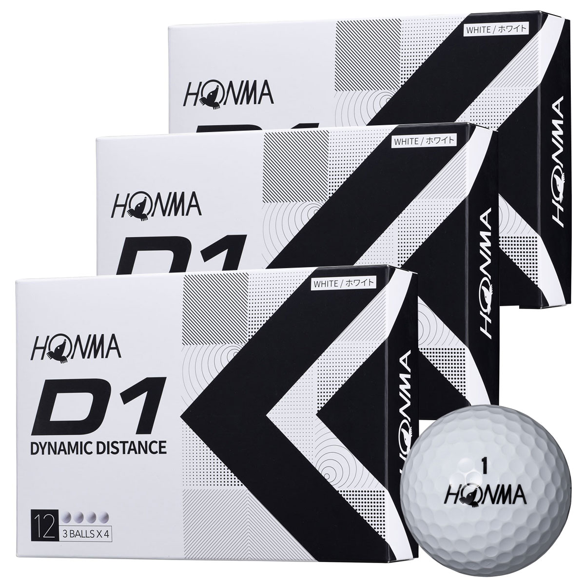 日本全国送料無料 3ダースセット HONMA GOLF(ホンマ ゴルフ) D1 ボール 2022モデ...