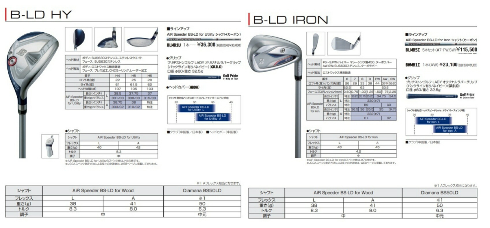 BRIDGESTONE GOLF ブリヂストン ゴルフ レディース B-LD 単品