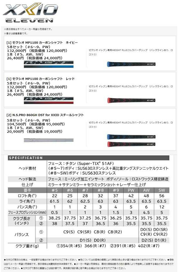 ダンロップ XXIO11 単品アイアン [ネイビー] （＃5、AW、SW） N.S.PRO