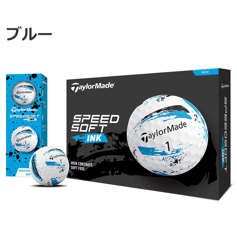 スピードソフト インク 2024 ゴルフ ボール 1ダース(12球) SPEEDSOFT INK テーラーメイド TaylorMade ブルー グリーン レッド ピンク | TaylorMade | 03
