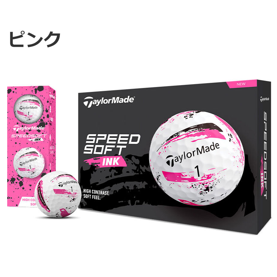 スピードソフト インク 2024 ゴルフ ボール 1ダース(12球) SPEEDSOFT INK テーラーメイド TaylorMade ブルー グリーン レッド ピンク | TaylorMade | 04