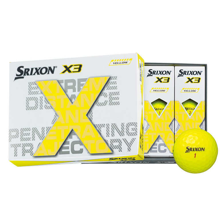 代引可】 DUNLOP ダンロップ SRIXON X3 ゴルフ ボール イエロー 12球