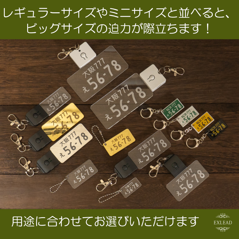 BIGプラス 光る ナンバープレート キーホルダー LED ビッグ ＋ 車
