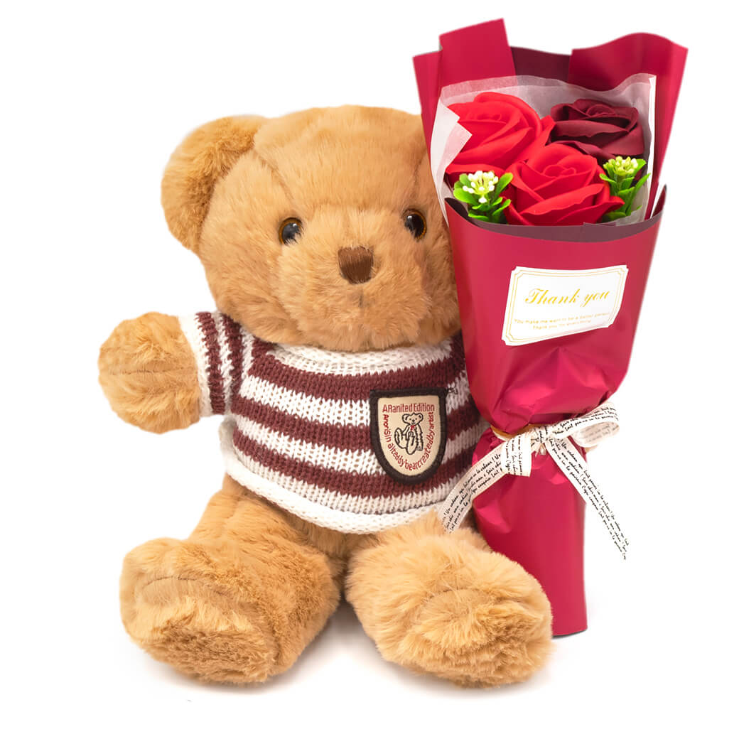 ブーケベア (電報なし) お祝い ぬいぐるみ クマ 花束 バラ ソープフラワー ギフト プレゼント 結婚式 誕生日 合格祝い 卒業式 卒園 |  | 19