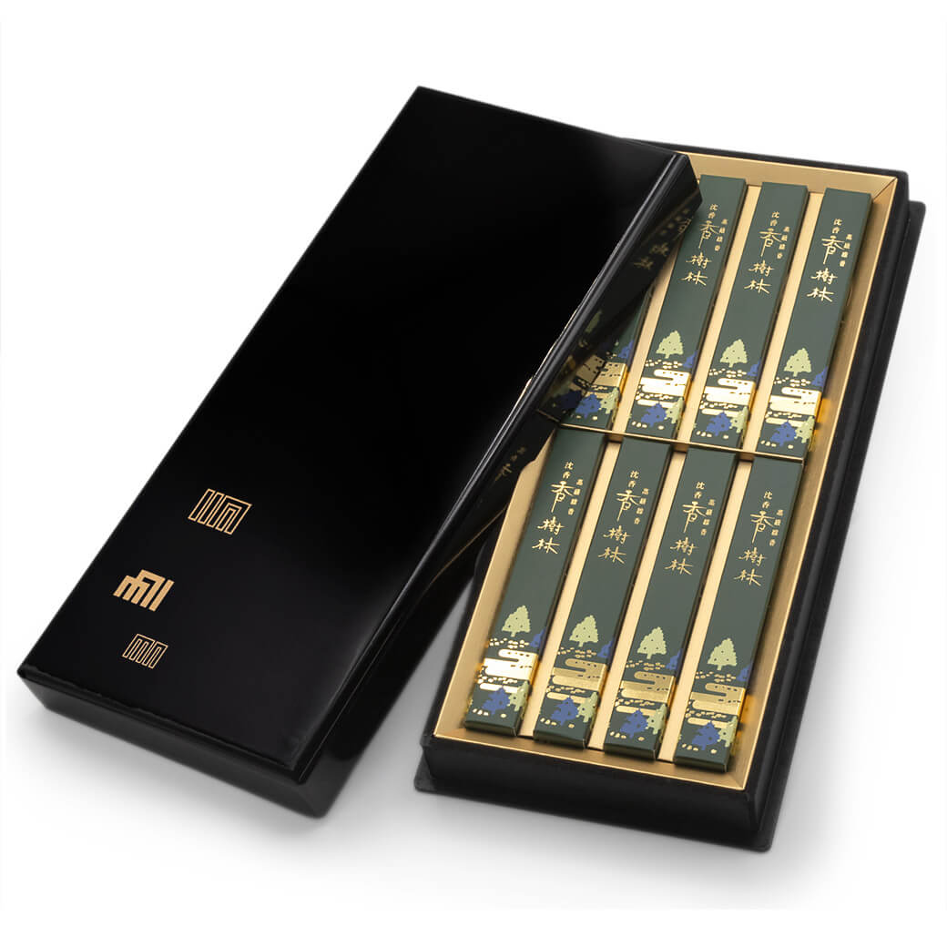線香 「沈香 香樹林」 (電報なし) 玉初堂 塗箱 短寸8箱入 進物用 贈答
