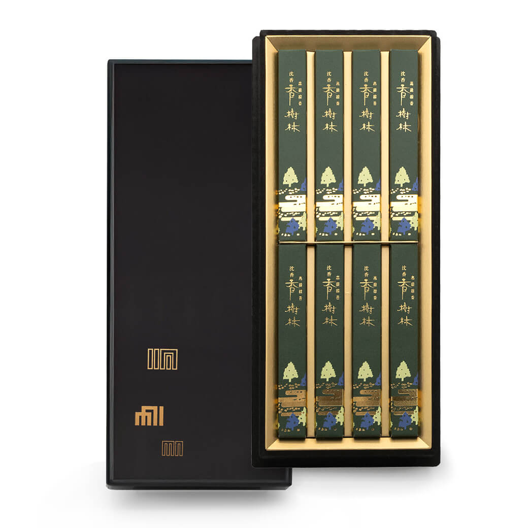 線香 「沈香 香樹林」 (電報なし) 玉初堂 塗箱 短寸8箱入 進物用 贈答