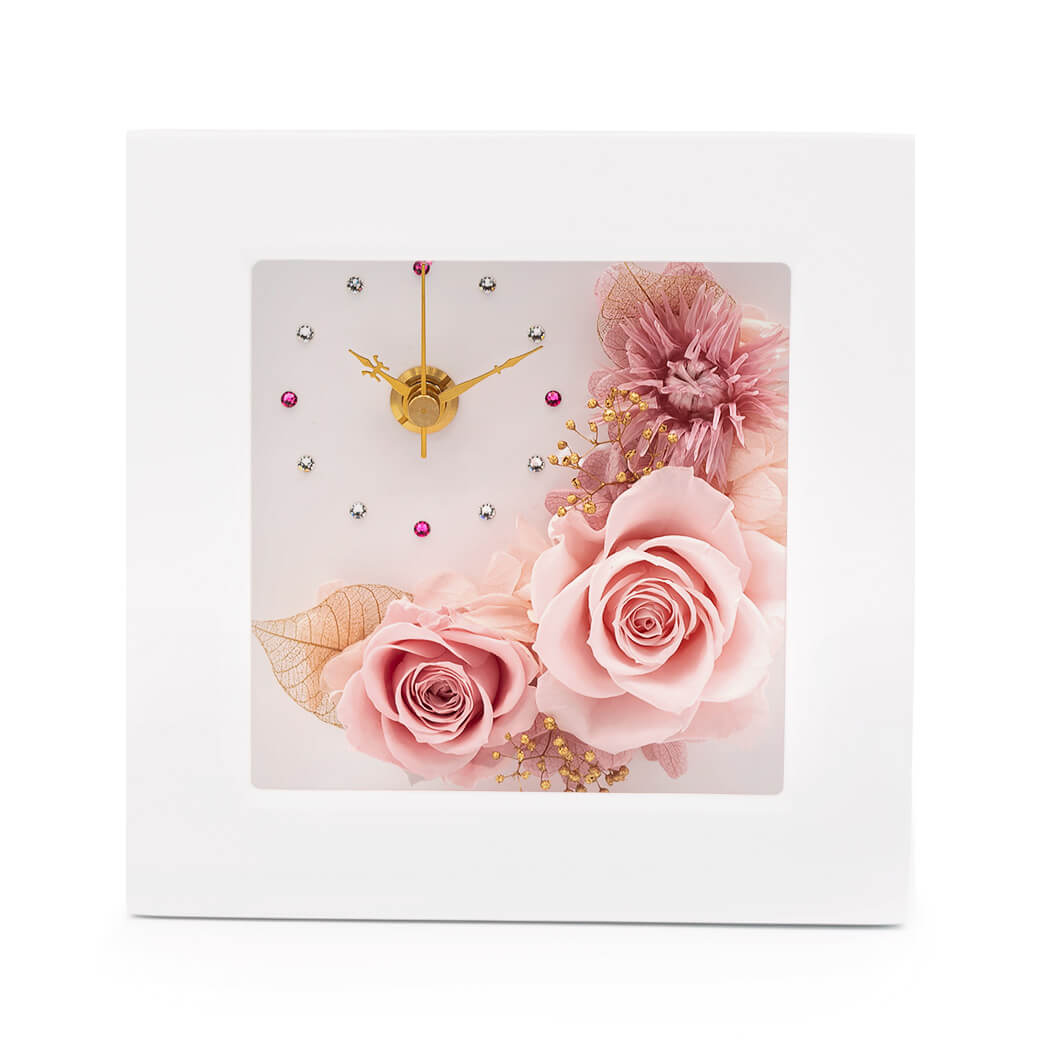 プリザーブドフラワー 「ブルーメント クロックフレーム」 (電報なし) お祝い 花 置き時計 壁掛け ギフト プレゼント 結婚式 誕生日 合格祝い 卒業式 |  | 01