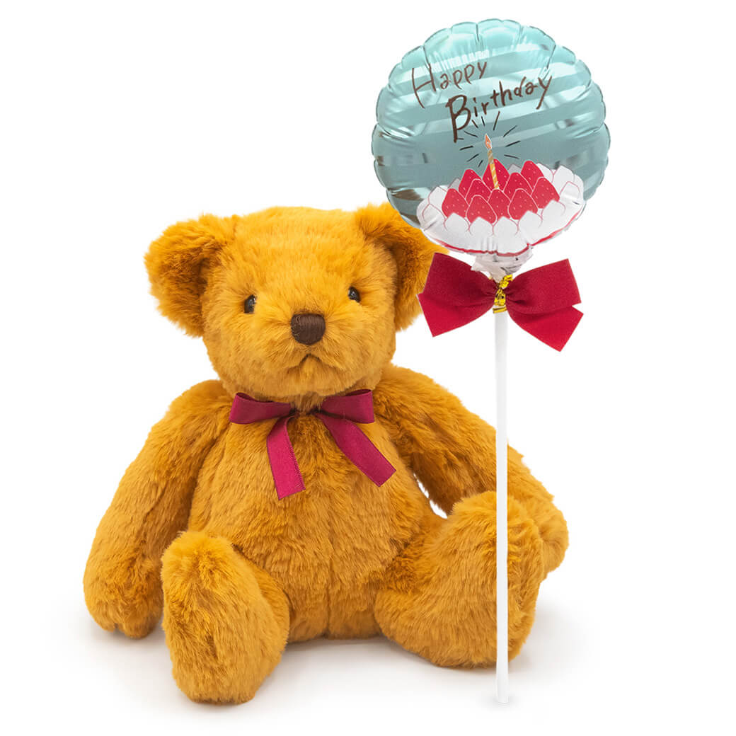 祝電 誕生日 ぬいぐるみ電報 「オルゴールベア」 漆芸電報セット 電報