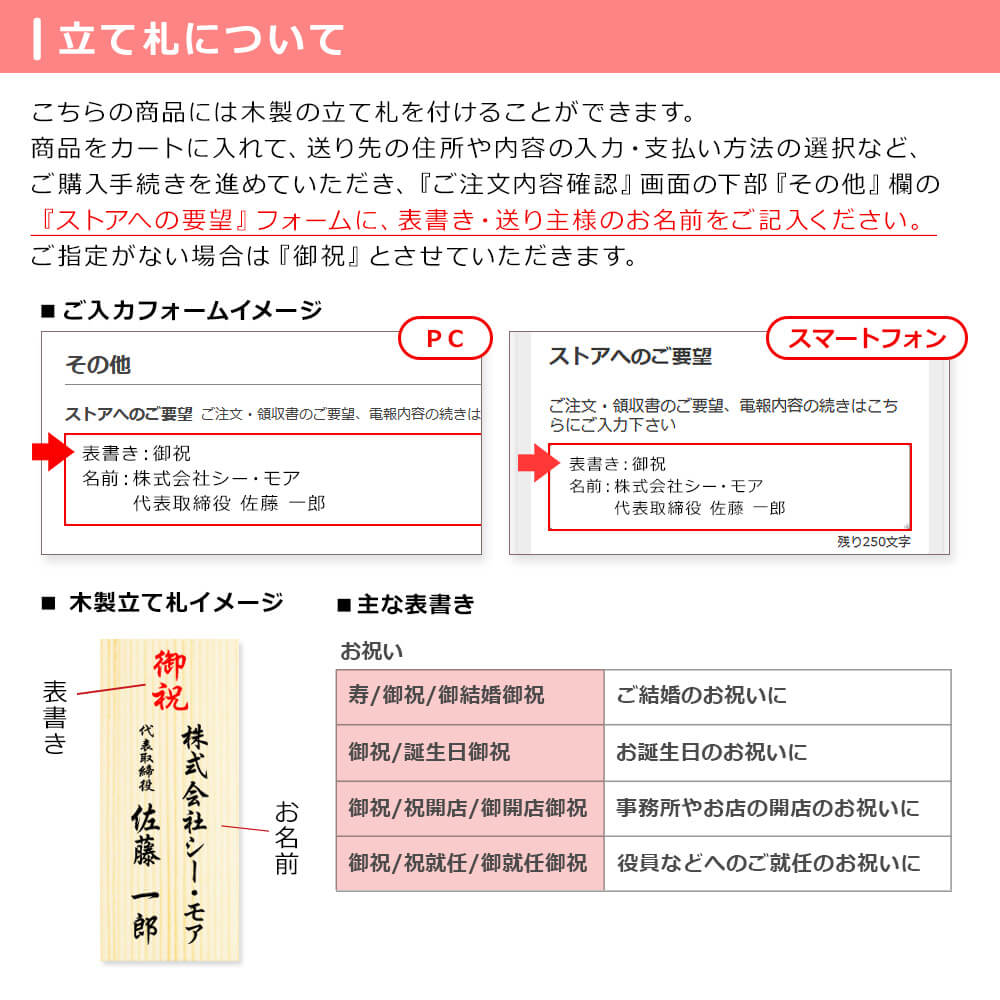 胡蝶蘭の立て札について