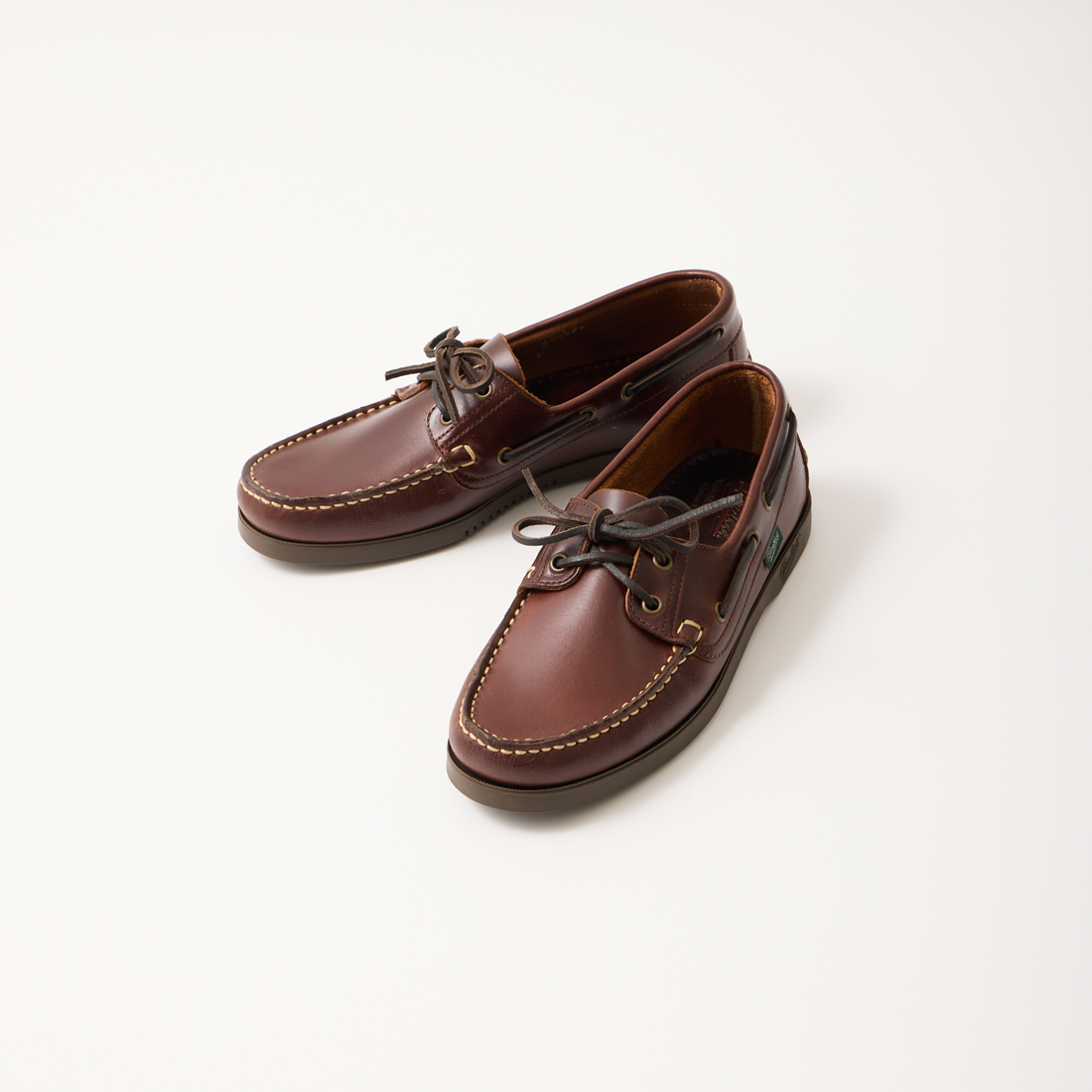 【Paraboot】ダークブラウン レザー デッキシューズ Paraboot（パラブーツ） バース メンズ デッキシューズ スペイン製