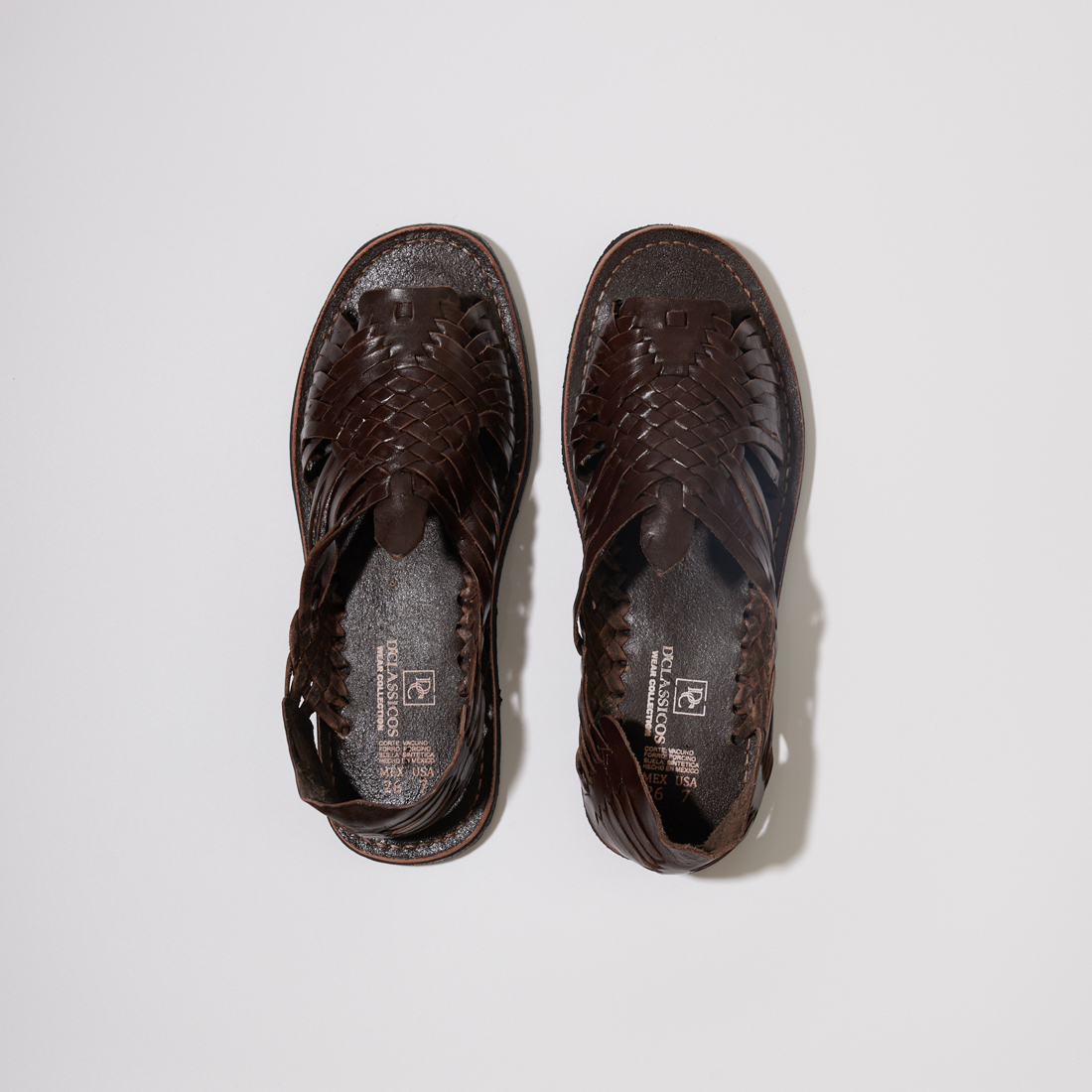 HUARACHE ワラチ レザーメッシュ コンフォートサンダル ダークブラウン