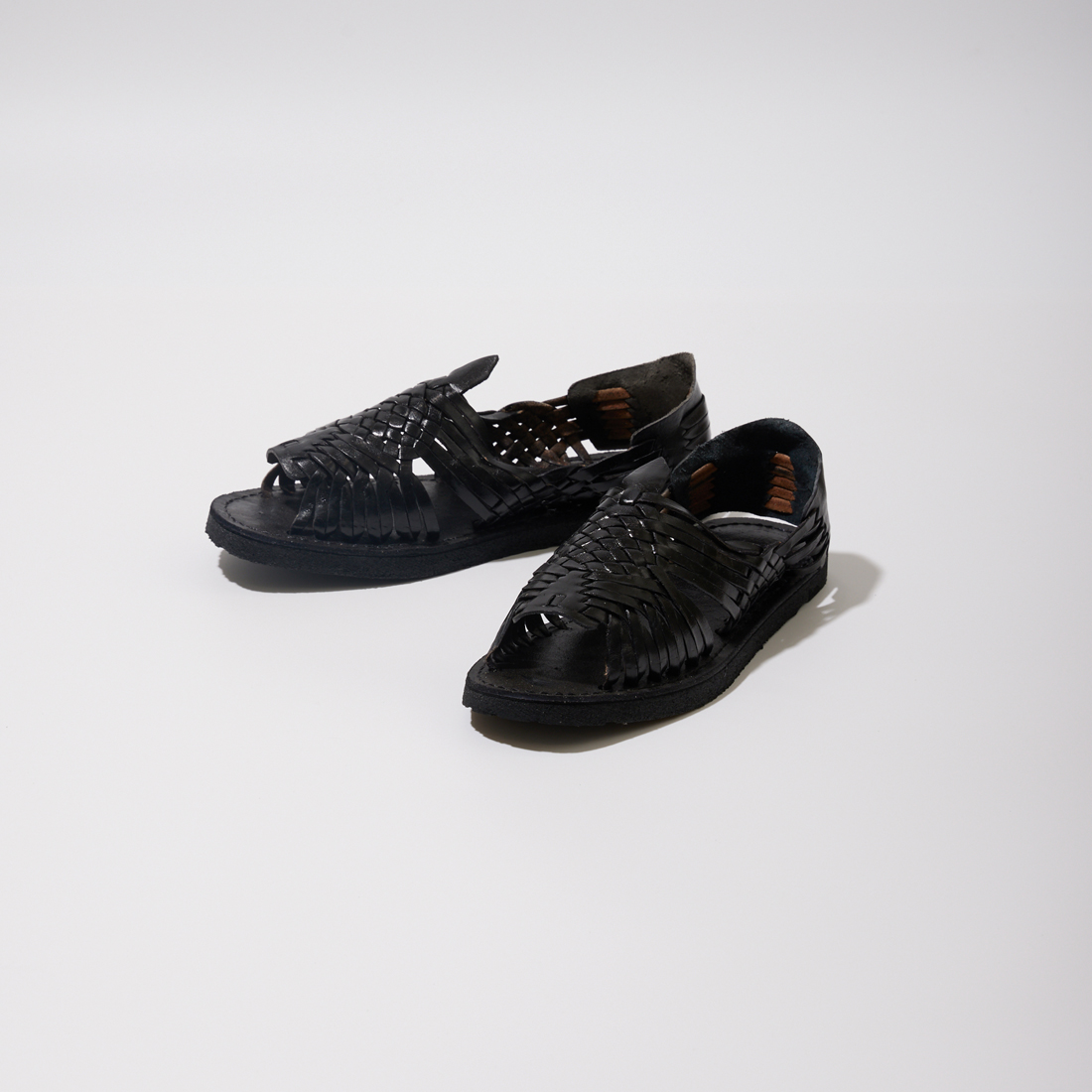 HUARACHE ワラチ レザーメッシュ コンフォートサンダル ダークブラック