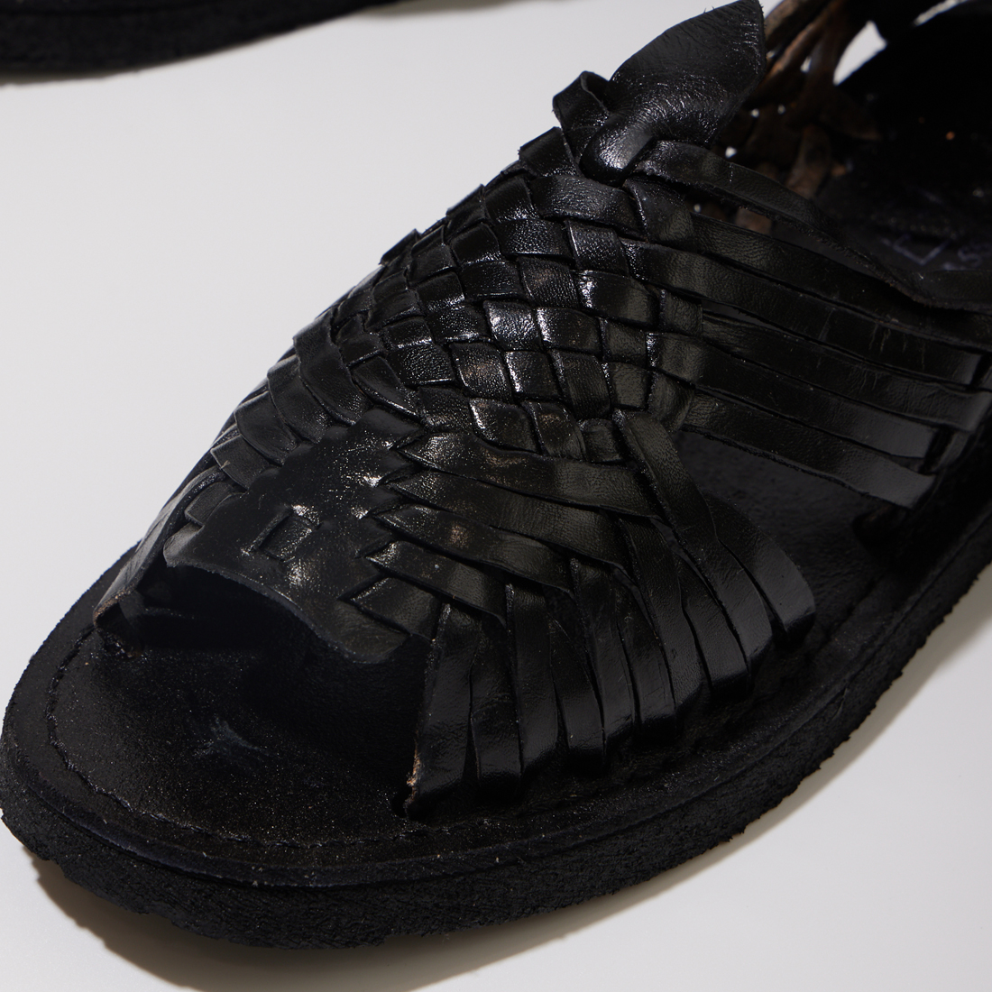 HUARACHE ワラチ レザーメッシュ コンフォートサンダル ダークブラック