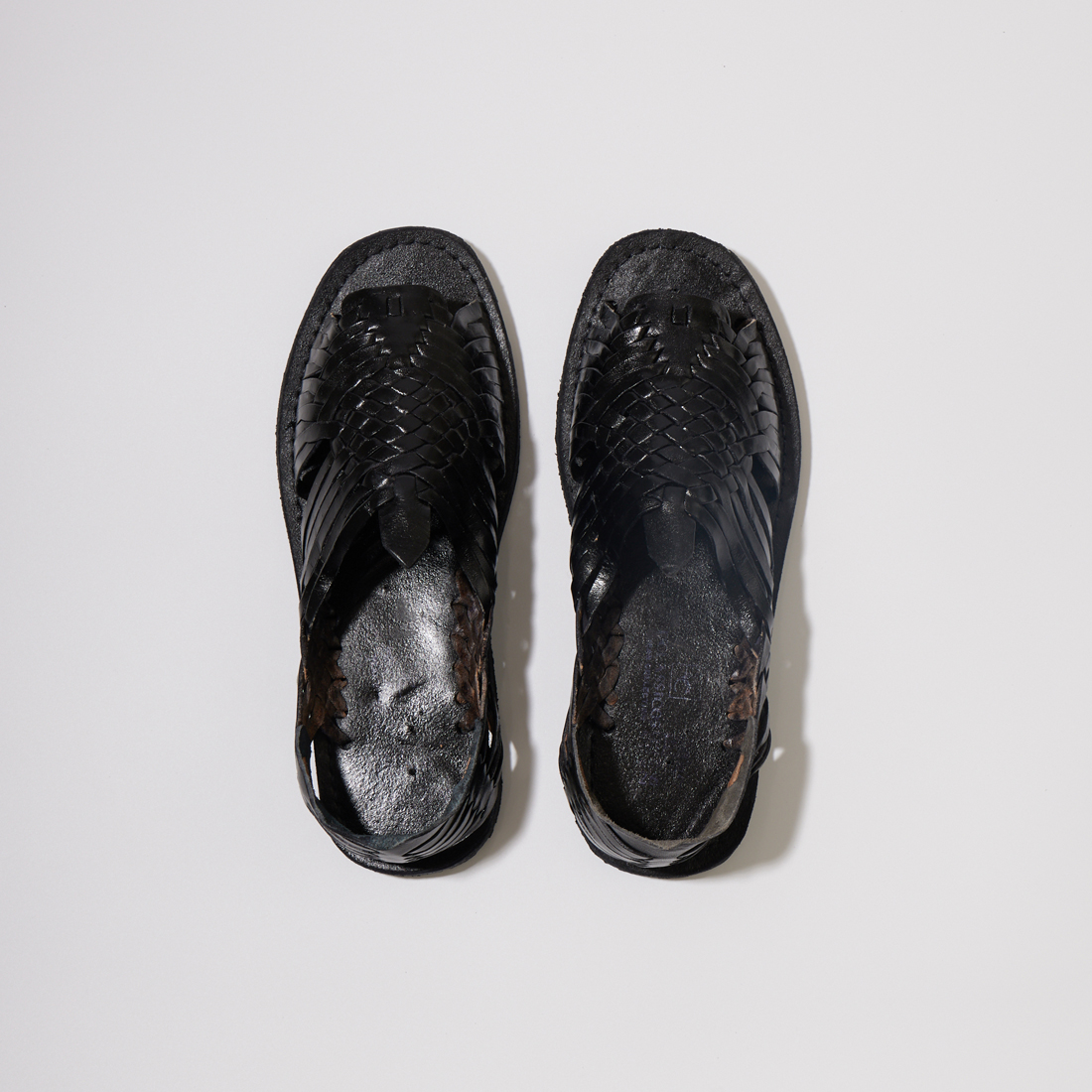 HUARACHE ワラチ レザーメッシュ コンフォートサンダル ダークブラック
