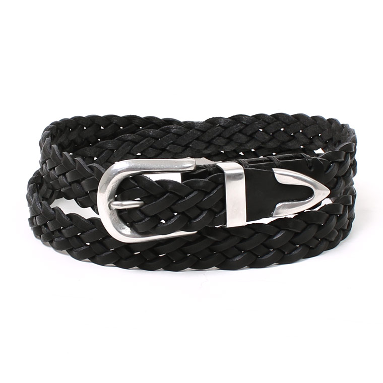 HALCYON BELT COMPANY ハルシオンベルトカンパニー 編み込み メンズ レザーメッシュベルト イングランド製_1