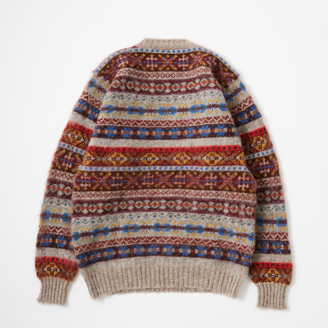 古着 スコットランド製 総柄ニット フェアーアイル ジャミーソンズ L