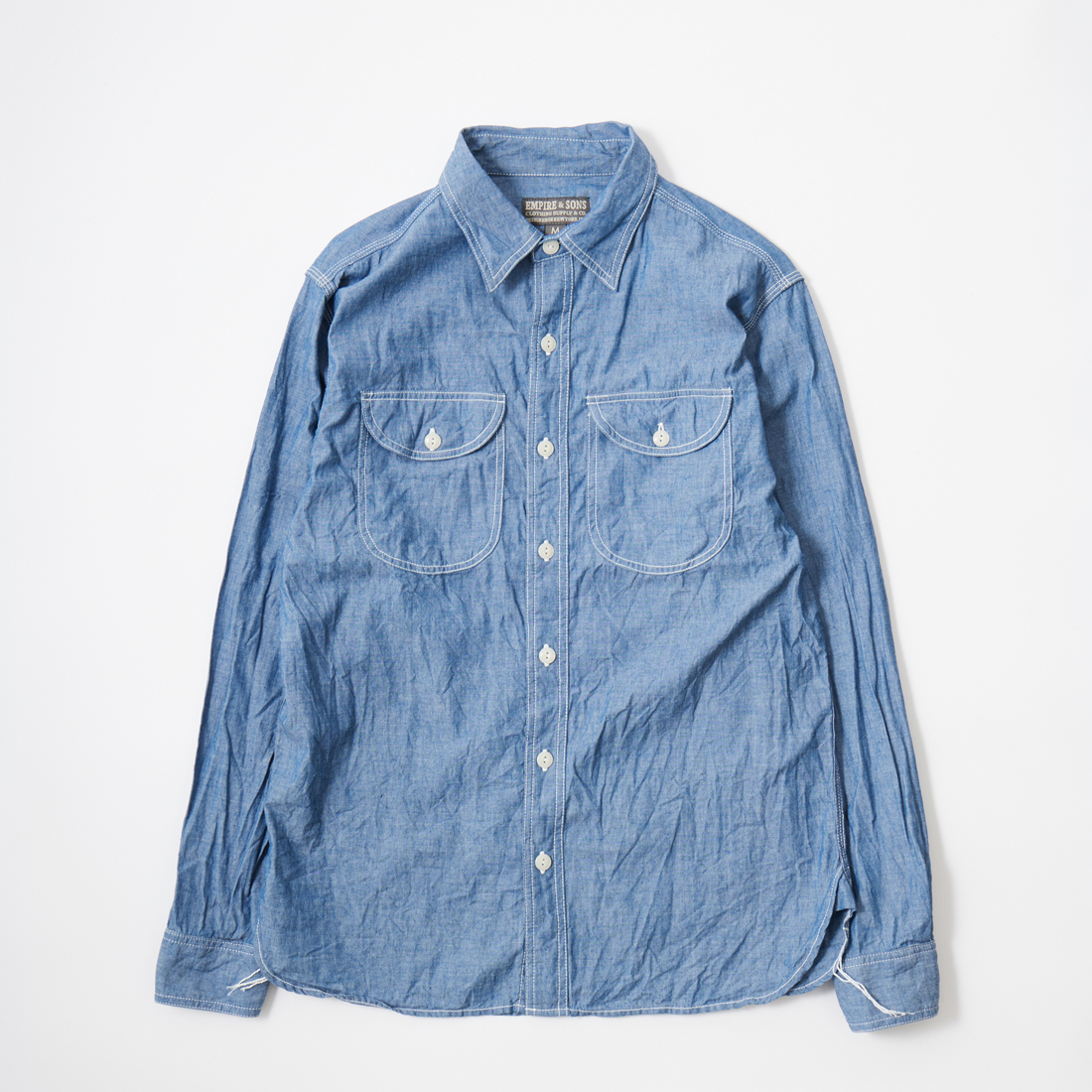 新品 EMPIRE & SONS シャンブレー ワークシャツ EMPIRE & SONS エンパイアアンドサンズ シャンブレー ワークシャツ