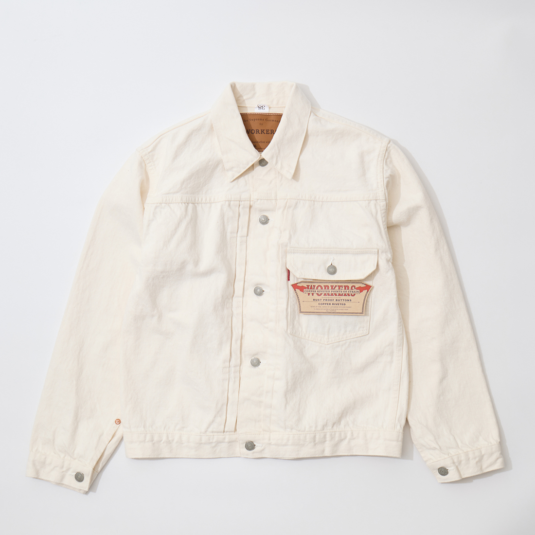 WORKERS ワーカーズ 13.75オンス ホワイトローデニムジャケット メンズ