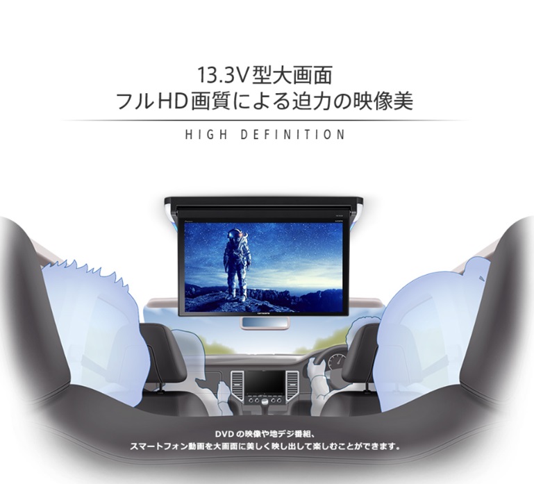 carrozzeria TVM-FW1300II-B 13.3V型 フルHD カロッツェリア TVM-FW1300II-B 13.3V 型フルHD フリップダウン