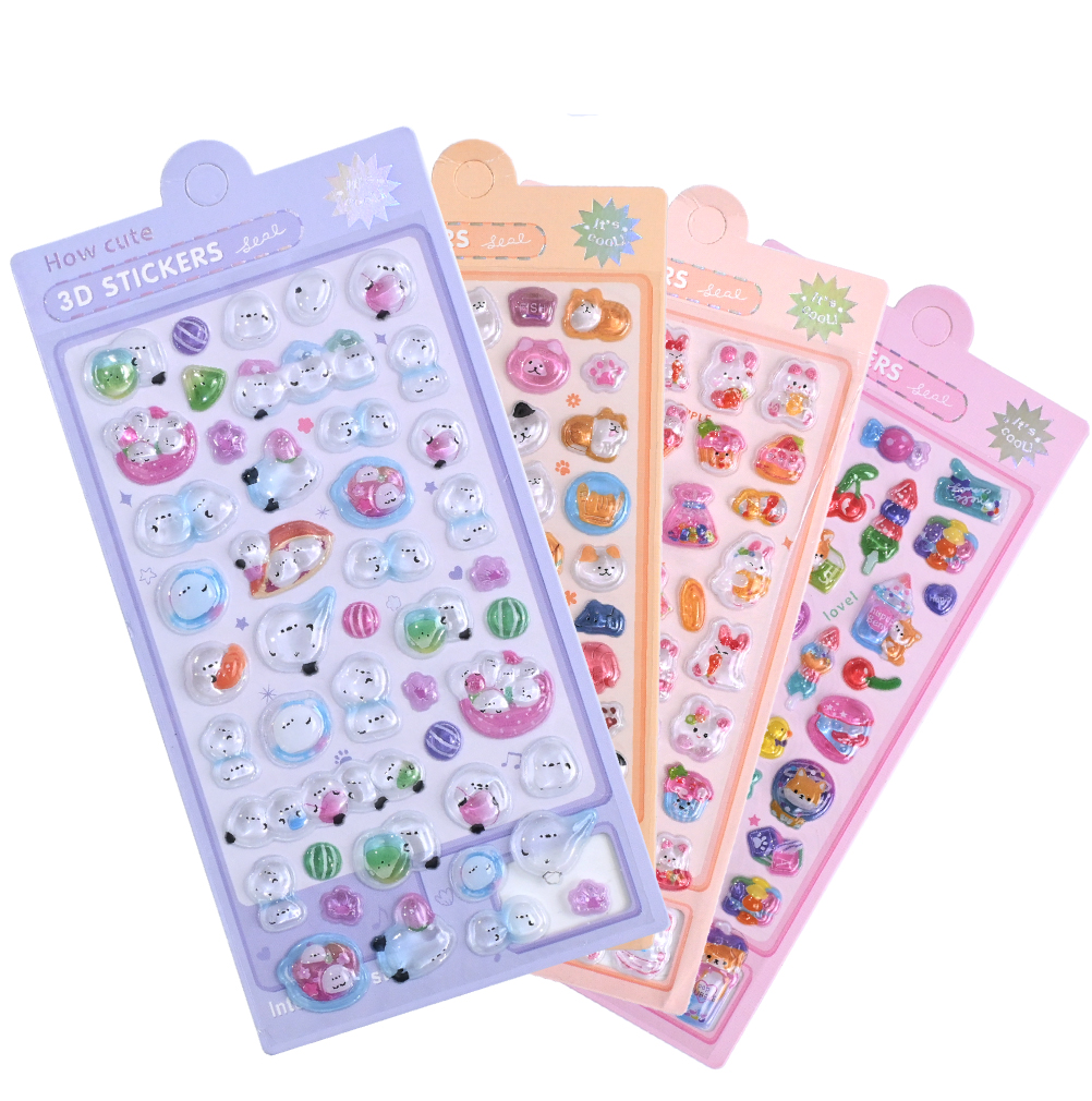 シール ボンボン 樹脂 ぷっくり ぷくぷく 3Dシール おしり かわいい