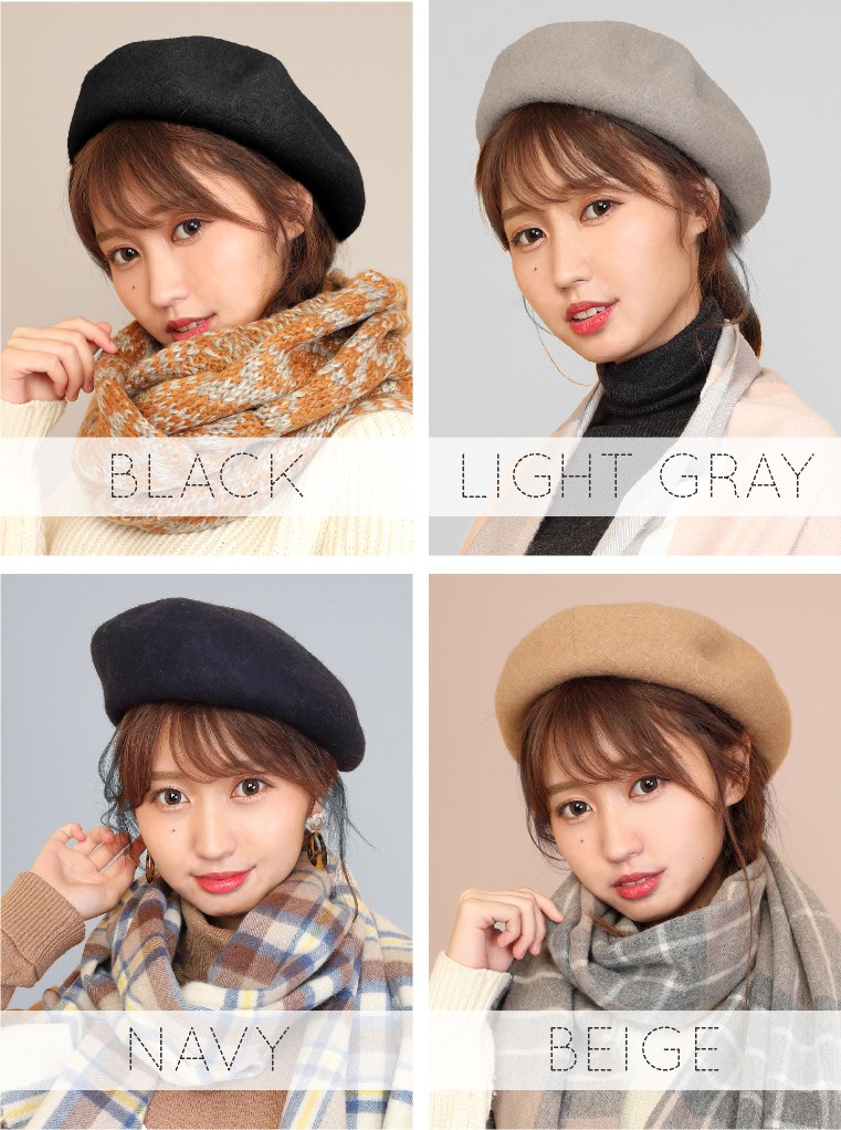 ベレー帽　パイピング　フェルト　ベレー
