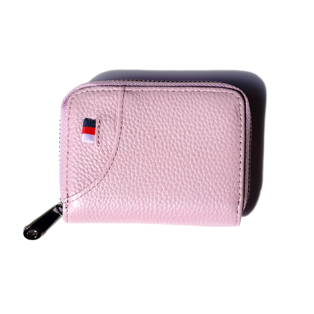 新品未使用 箱付  ジャスパー ピンク 小物入れ LUCIANNA スキミング防止 カード ケース じゃばら 牛革 カード入れ