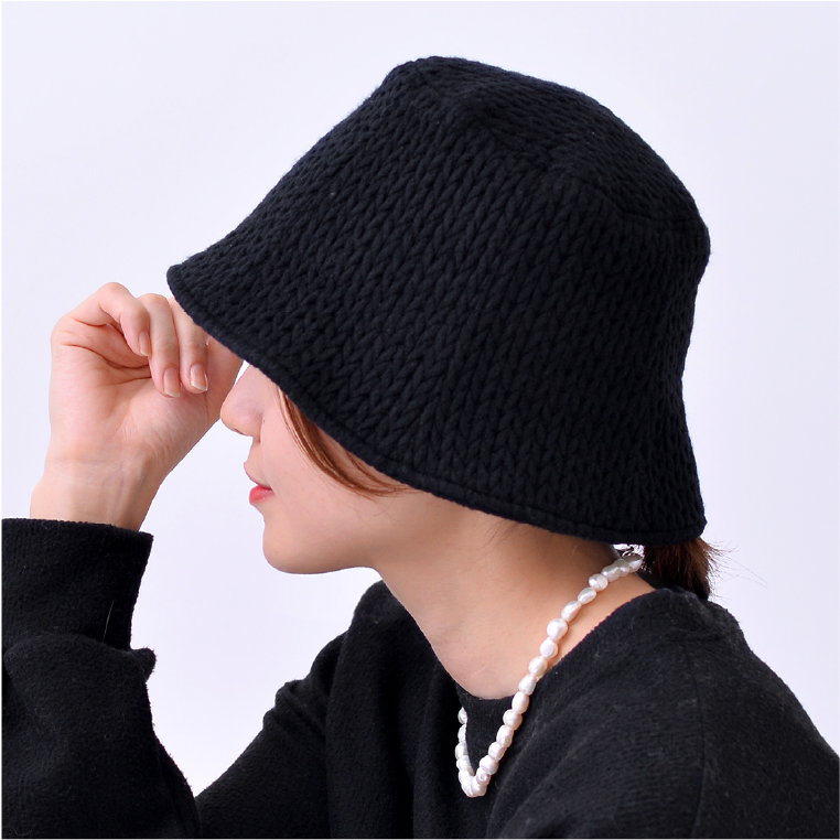 LUCIANNA（ルチアーナ） バケットハット 深め ニットバケットハット