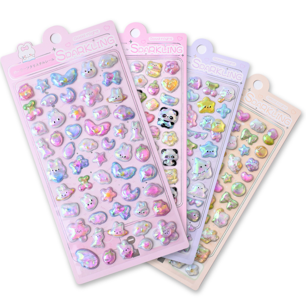 再入荷 】シール ドロップシール オーロラ 樹脂 ぷくぷく ボンボン 3D