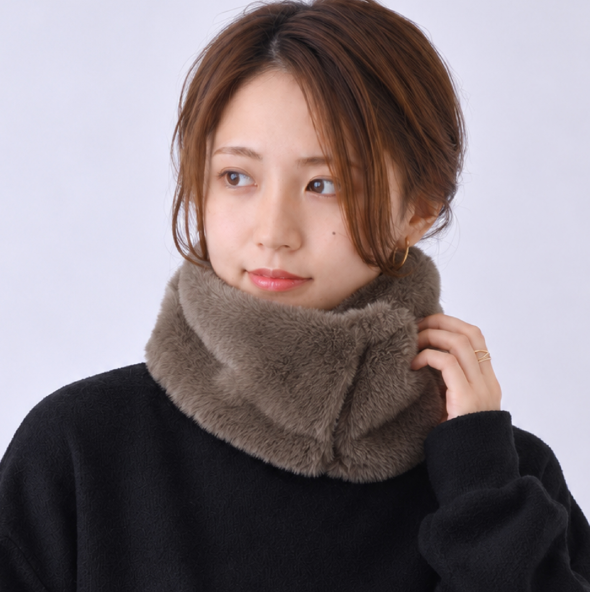 LUCIANNA（ルチアーナ） ネックウォーマー レディース ボタン 着脱
