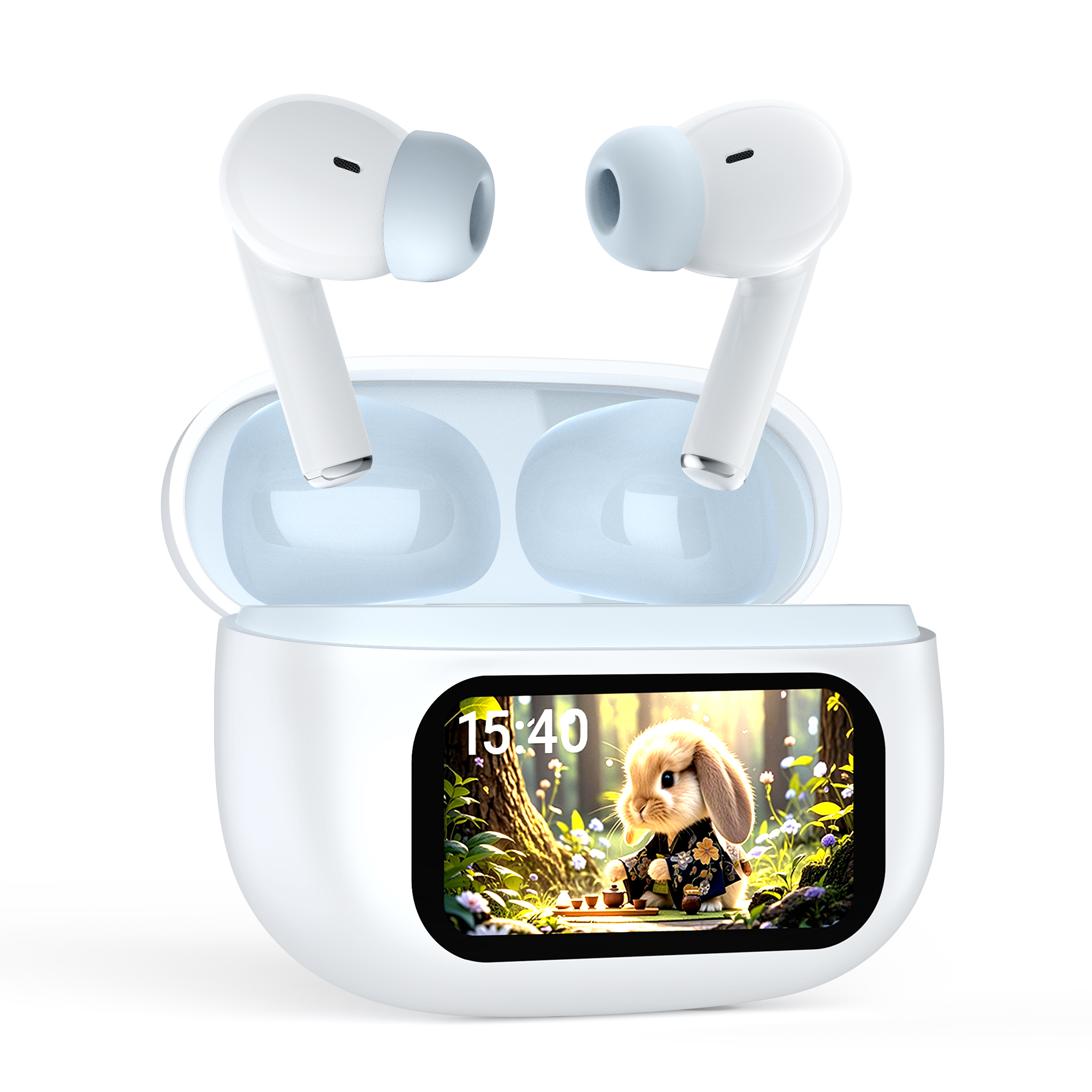 ワイヤレスイヤホン イヤホン bluetoothイヤホン 液晶付き SHRATCH 残量表示 Bluetooth6.0 ANC 自動ペアリング 60H連続再生 HiFi高音質 LEDディスプレイ |  | 02