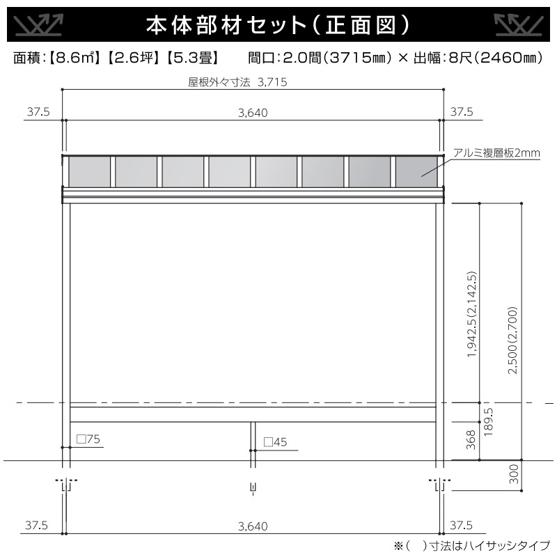 本体部材セット正面