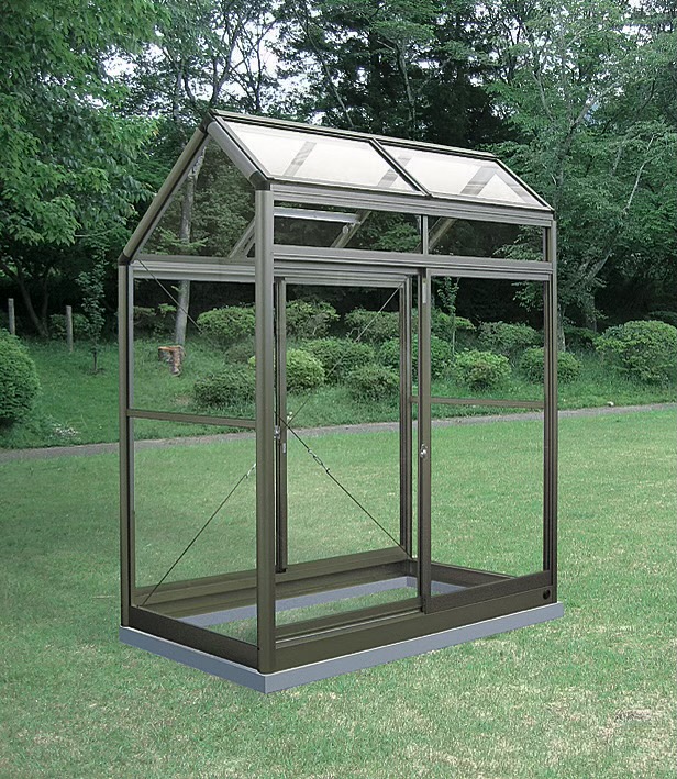 アルミ製ガラス温室A-1型 間口1000×桁行1800×高さ2146mm0.5坪 アンカー 