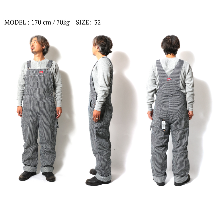 DICKIES/ディッキーズ DK83297 HICKORY STRIPE BIB OVERALL 