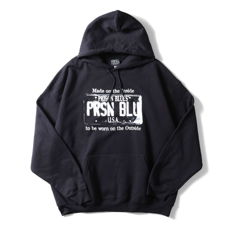 【並行輸入品】PRISON BLUES / プリズンブルース PRBS3304 USA PLATE PULLOVER PARKA / プレートロゴプリントプルオーバーパーカー  -全2色- |  | 01