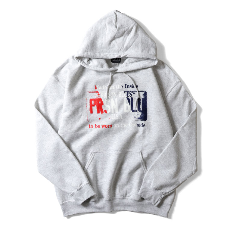 【並行輸入品】PRISON BLUES / プリズンブルース PRBS3304 USA PLATE PULLOVER PARKA / プレートロゴプリントプルオーバーパーカー  -全2色- |  | 02