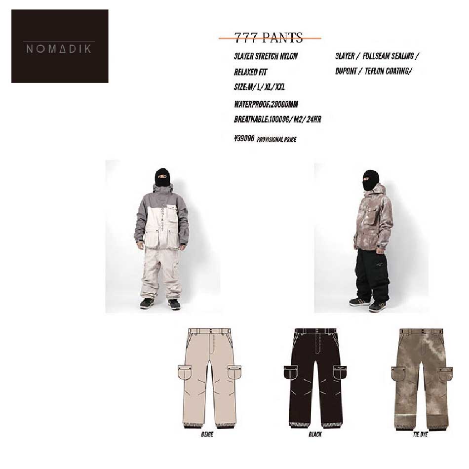 ノマディック ボードパンツ スリーセブン パンツ 24-25 NOMADIK 777  
