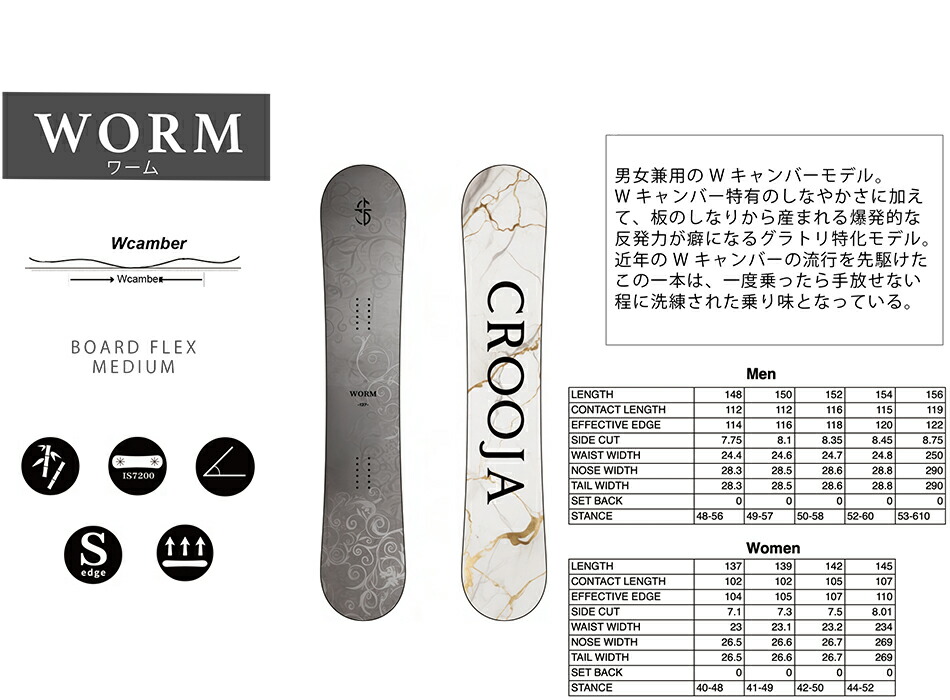 CROOJA 25-26 クロージャー スノーボード ワーム WORM 特典あり