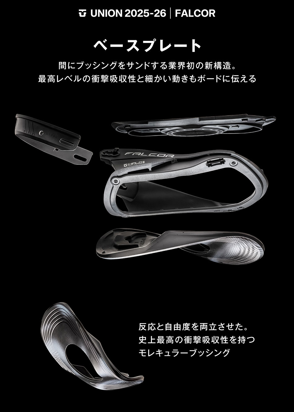 UNION FALCOR ビンディング ブラック Falcor Men's Snowboard Binding 2025 | Union Binding Company
