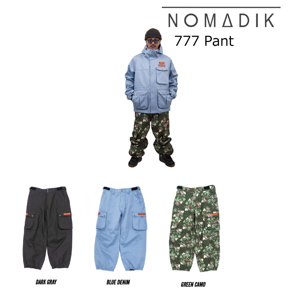 期間限定価格NOMADIK 777 ノマディックLブラック　パンツ NOMADIX 24-25 NOMADIK ノマディック ウエアー 777 PANTS パンツ
