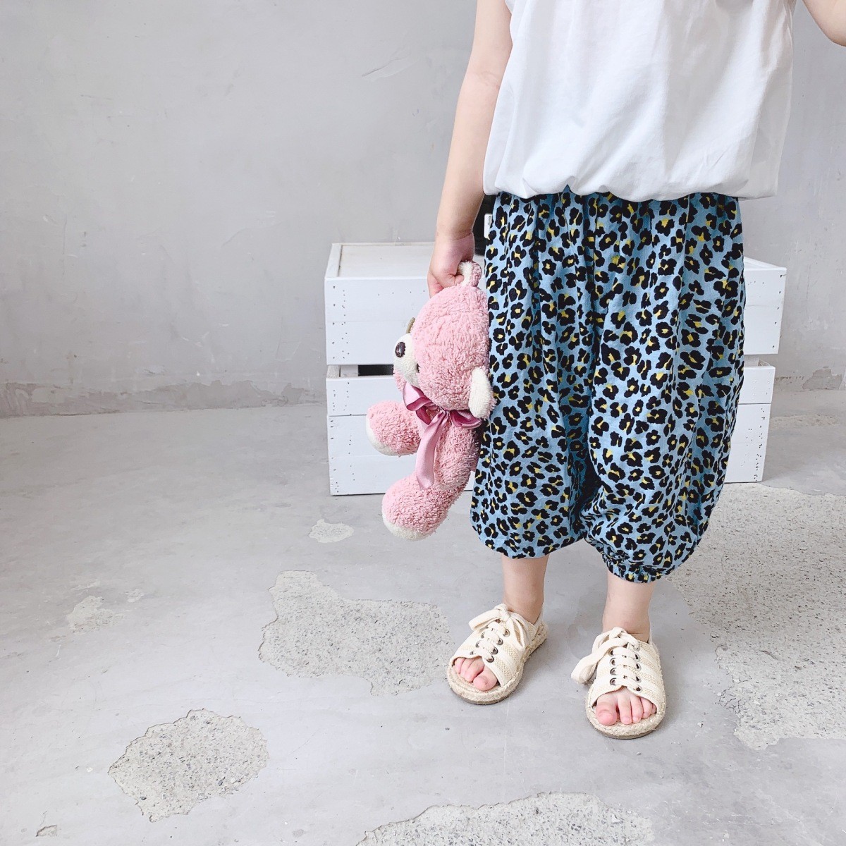 ステテコ風 クロップドパンツ ヒョウ柄 レオパード柄 夏 女の子 男の子 