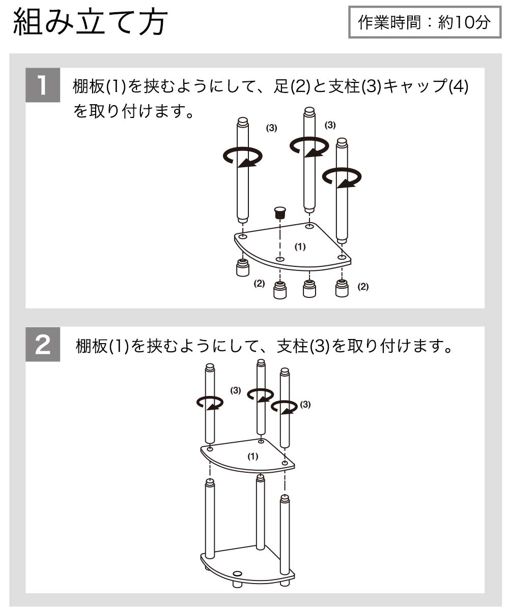 組立て方 作業時間約10分