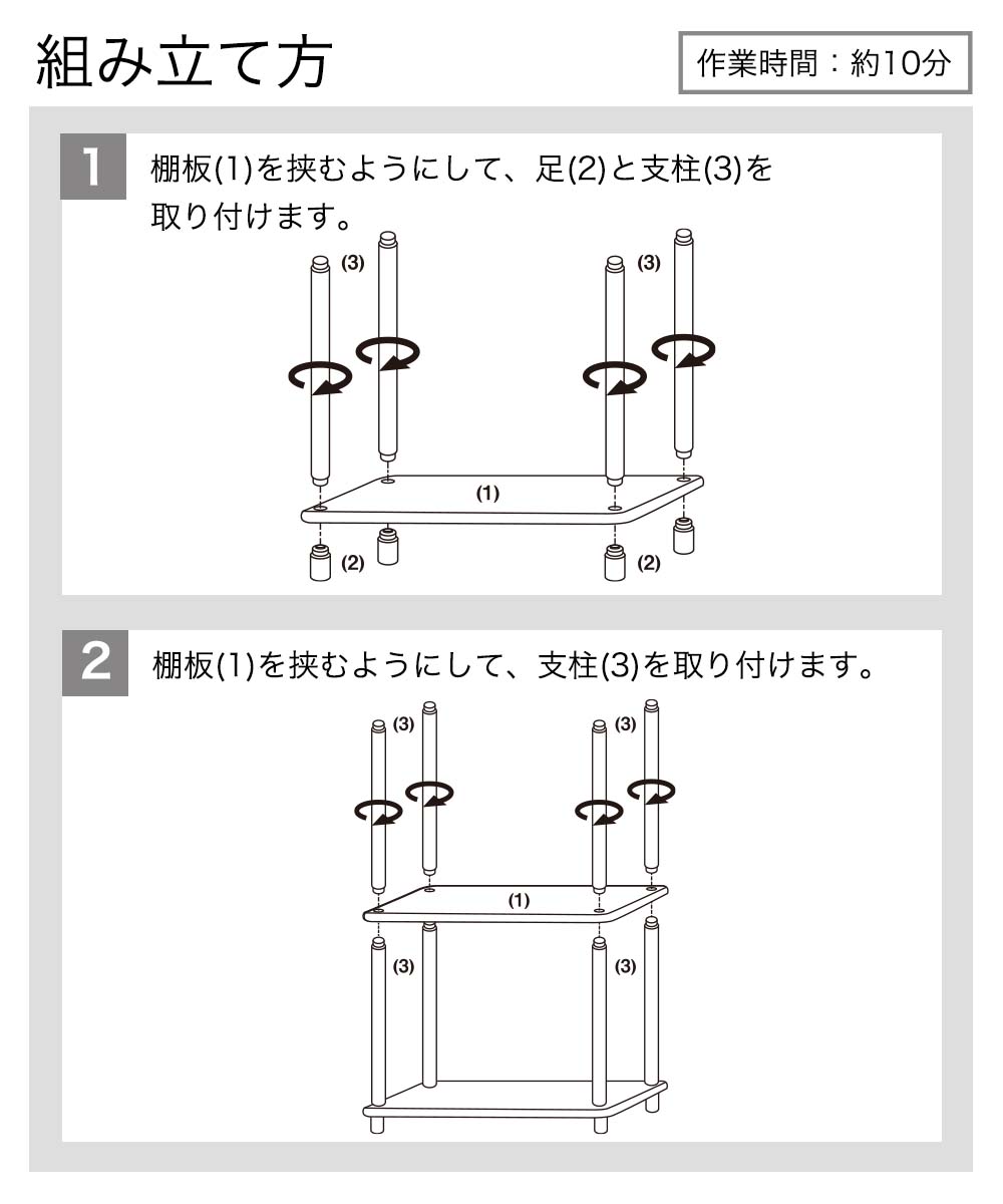 組立て方 作業時間約10分