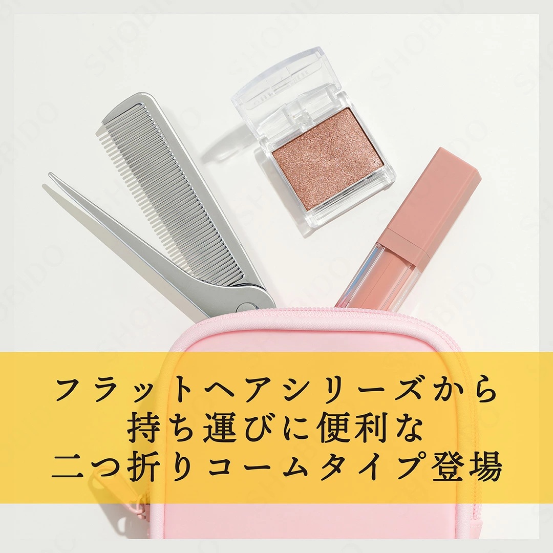 SHOBIDO フラットヘア 2つ折りセットコーム シルバー 静電気 防止