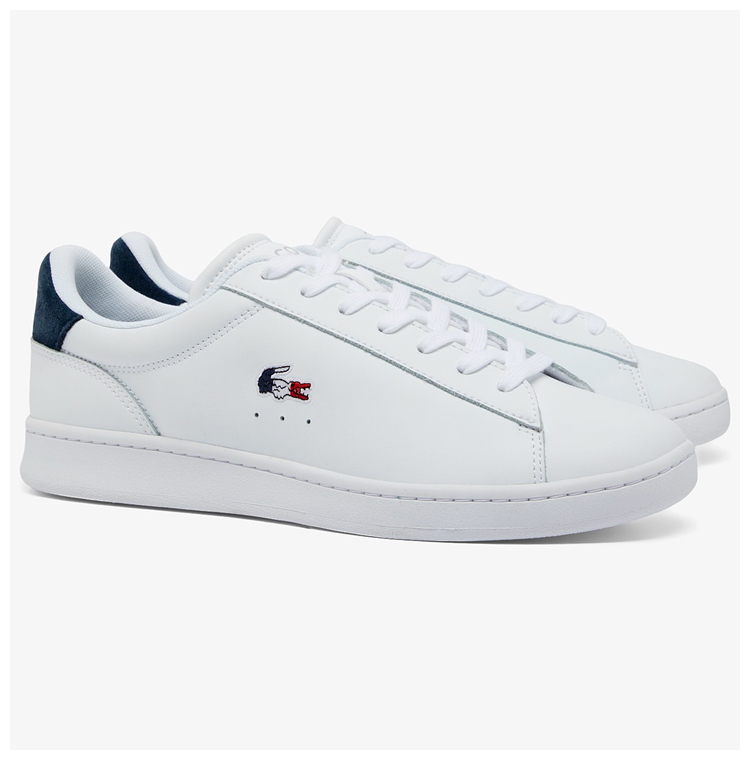 Lacoste スポーツシューズ ホワイト/ネイビー/レッド ラコステ レザースニーカー メンズ EUROPA PRO TRI 123 1