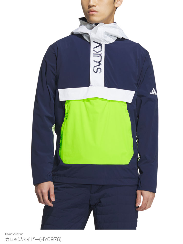 アディダス ゴルフ adidas Golf ゴルフウエア メンズ アノラック 「 MKS26 」 ストレッチ WIND.RDY 防風 撥水ワーディング  2023秋冬モデル