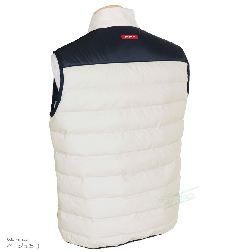 and par se アンパスィ　リバーシブル ベスト size M and per se（アンパスィ） ゴルフウエア メンズ 中綿ベスト 耐久撥水
