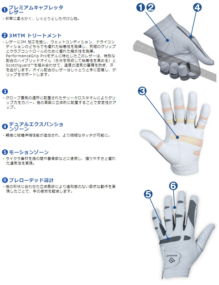 BIONIC(バイオニック)日本正規品 パフォーマンスグリッププロ メンズ ゴルフグローブ(左手用) 「BIG170」 EZAKI NET GOLF  - 通販 - PayPayモール